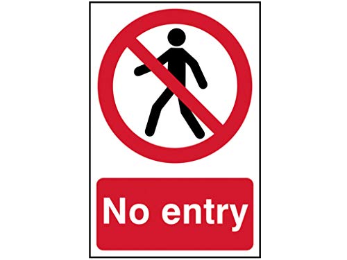 Englisches Schild „No Entry", Verbotsgesundheit und Sicherheit, selbstklebend, PVC, 200 x 300 mm von Scan