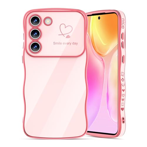 ScandiCasis Handyhülle für Samsung Galaxy S23, Wellen Herz Muster Hülle Silikon Stoßfest Schutzhülle Kameraschutz Protective Phone Case für Mädchen Frauen, Rosa ScandiCasis Handyhülle für Samsung Galaxy S23, Wellen Herz Muster Hülle Silikon Stoßfest Schutzhülle Kameraschutz Protective Phone Case für Mädchen Frauen, Rosa von ScandiCasis