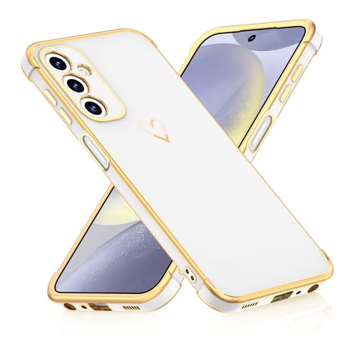 ScandiCasis Handyhülle für Samsung Galaxy S24 FE, Herz Muster Hülle Soft TPU Silikon Dünn Stoßfest Schutzhülle Protective Phone Case für Mädchen Frauen, Weiß ScandiCasis Handyhülle für Samsung Galaxy S24 FE, Herz Muster Hülle Soft TPU Silikon Dünn Stoßfest Schutzhülle Protective Phone Case für Mädchen Frauen, Weiß von ScandiCasis