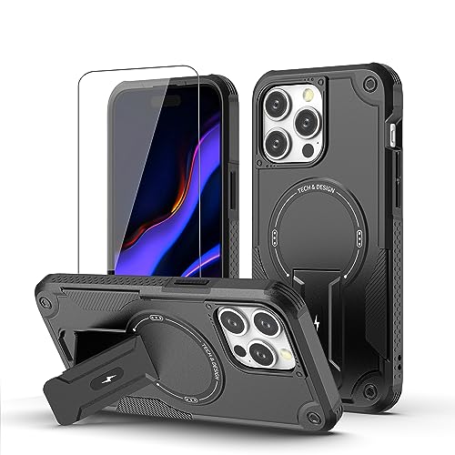 ScandiCasis Handyhülle für iPhone 13 Pro Max Hülle mit Schutzfolie, Robuste Schutzhülle mit Eingebautem Magnetischem Kickstand von ScandiCasis