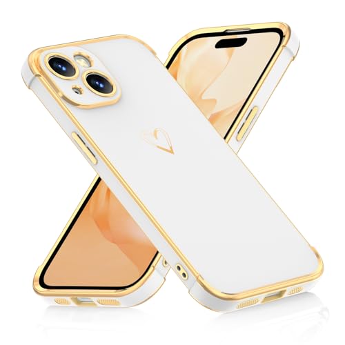 ScandiCasis Handyhülle für iPhone 15, Herz Muster Hülle Soft TPU Silikon Dünn Stoßfest Schutzhülle Protective Phone Case für Mädchen Frauen, Weiß ScandiCasis Handyhülle für iPhone 15, Herz Muster Hülle Soft TPU Silikon Dünn Stoßfest Schutzhülle Protective Phone Case für Mädchen Frauen, Weiß von ScandiCasis