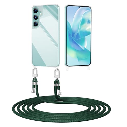 ScandiCasis Handyhülle mit Band für Samsung Galaxy S24 Plus/S25 Plus, Transparent Handyhülle mit Band Stoßfest Schutzhülle Necklace Phone Case, Dunkelgrün ScandiCasis Handyhülle mit Band für Samsung Galaxy S24 Plus/S25 Plus, Transparent Handyhülle mit Band Stoßfest Schutzhülle Necklace Phone Case, Dunkelgrün von ScandiCasis