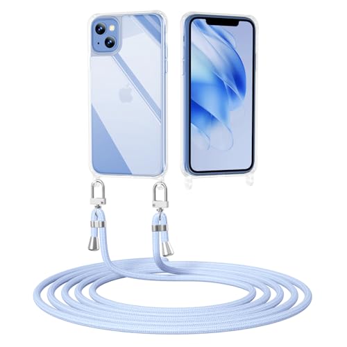 ScandiCasis Handyhülle mit Band für iPhone 13, Transparent Handyhülle mit Band Stoßfest Schutzhülle Necklace Phone Case, Hellblau ScandiCasis Handyhülle mit Band für iPhone 13, Transparent Handyhülle mit Band Stoßfest Schutzhülle Necklace Phone Case, Hellblau von ScandiCasis