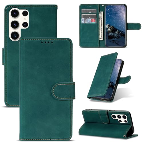 ScandiCasis Klapphülle für Samsung Galaxy S24 Ultra, Elegantes Leder Flip Case Handyhülle:mit 3*Kartenfach PremiumPU Leder Standfunktion Magnet Klappbar & Flip Wallet, Stoßfest, Grün ScandiCasis Klapphülle für Samsung Galaxy S24 Ultra, Elegantes Leder Flip Case Handyhülle:mit 3*Kartenfach PremiumPU Leder Standfunktion Magnet Klappbar & Flip Wallet, Stoßfest, Grün von ScandiCasis