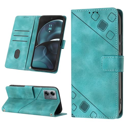 ScandiCasis für Motorola Moto G14 Hülle, [2023 Design] Flip Wallet Handyhülle für PU Lederhülle, Card Slots Klapphülle Klappbar Stoßfest Case, grün von ScandiCasis