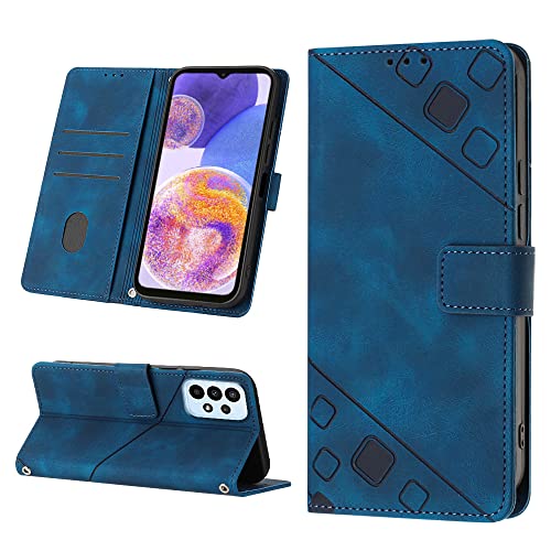 ScandiCasis für Samsung Galaxy A32/M32 5G Hülle, [2023 Design] Flip Wallet Handyhülle für PU Lederhülle, Card Slots Klapphülle Klappbar Stoßfest Case, blau von ScandiCasis