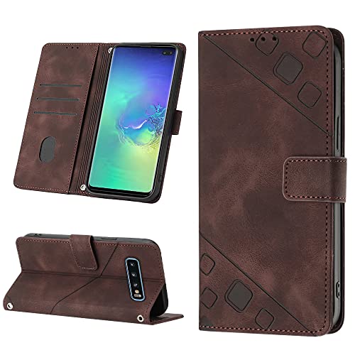 ScandiCasis für Samsung Galaxy S10 Plus Hülle, [2023 Design] Flip Wallet Handyhülle für PU Lederhülle, Card Slots Klapphülle Klappbar Stoßfest Case, braun von ScandiCasis