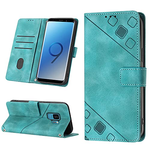 ScandiCasis für Samsung Galaxy S9 Hülle, [2023 Design] Flip Wallet Handyhülle für PU Lederhülle, Card Slots Klapphülle Klappbar Stoßfest Case, grün von ScandiCasis