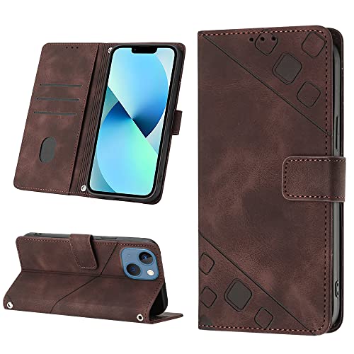 ScandiCasis für iPhone 13 Hülle, [2023 Design] Flip Wallet Handyhülle für PU Lederhülle, Card Slots Klapphülle Klappbar Stoßfest Case, braun von ScandiCasis