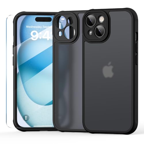 ScandiCasis für iPhone 13 Mini Matte Hülle mit Displayschutzfolie, stoßfestem militärischem Matte durchsichtige Rückenschutzhülle, Anti-Fingerabdruck, Schwarz ScandiCasis für iPhone 13 Mini Matte Hülle mit Displayschutzfolie, stoßfestem militärischem Matte durchsichtige Rückenschutzhülle, Anti-Fingerabdruck, Schwarz von ScandiCasis