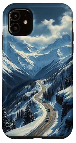 Winding Snowy Highway Grafik Hülle für iPhone 11 Winding Snowy Highway Grafik Hülle für iPhone 11 von Scenic Snowy Mountain