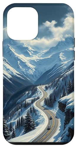 Winding Snowy Highway Grafik Hülle für iPhone 12 mini Winding Snowy Highway Grafik Hülle für iPhone 12 mini von Scenic Snowy Mountain