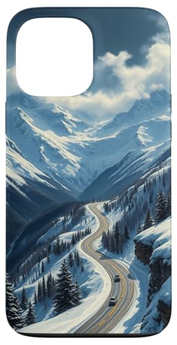 Winding Snowy Highway Grafik Hülle für iPhone 13 Pro Max Winding Snowy Highway Grafik Hülle für iPhone 13 Pro Max von Scenic Snowy Mountain