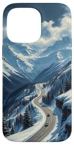 Winding Snowy Highway Grafik Hülle für iPhone 14 Pro Max Winding Snowy Highway Grafik Hülle für iPhone 14 Pro Max von Scenic Snowy Mountain