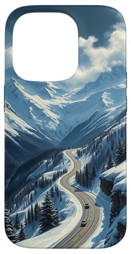 Winding Snowy Highway Grafik Hülle für iPhone 14 Pro Winding Snowy Highway Grafik Hülle für iPhone 14 Pro von Scenic Snowy Mountain