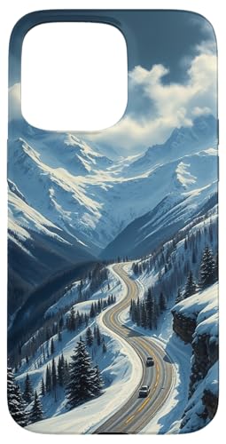 Winding Snowy Highway Grafik Hülle für iPhone 15 Pro Max Winding Snowy Highway Grafik Hülle für iPhone 15 Pro Max von Scenic Snowy Mountain