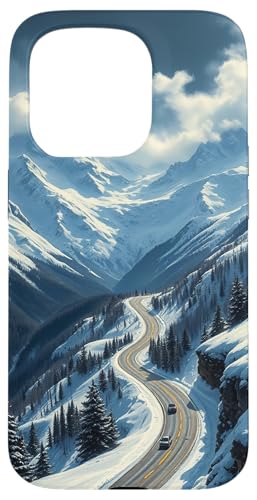 Winding Snowy Highway Grafik Hülle für iPhone 15 Pro Winding Snowy Highway Grafik Hülle für iPhone 15 Pro von Scenic Snowy Mountain