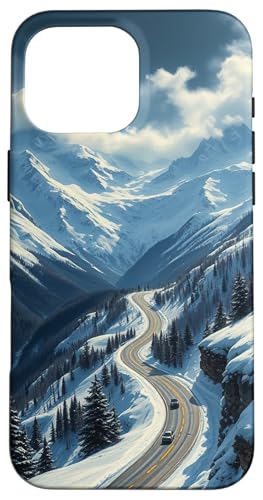 Winding Snowy Highway Grafik Hülle für iPhone 16 Pro Max Winding Snowy Highway Grafik Hülle für iPhone 16 Pro Max von Scenic Snowy Mountain