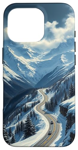 Winding Snowy Highway Grafik Hülle für iPhone 16 Pro Winding Snowy Highway Grafik Hülle für iPhone 16 Pro von Scenic Snowy Mountain