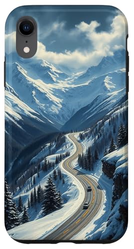 Winding Snowy Highway Grafik Hülle für iPhone XR Winding Snowy Highway Grafik Hülle für iPhone XR von Scenic Snowy Mountain