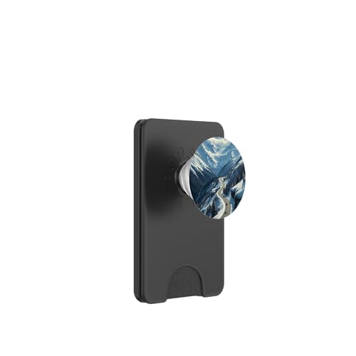 Winding Snowy Highway Grafik PopSockets PopWallet für MagSafe Winding Snowy Highway Grafik PopSockets PopWallet für MagSafe von Scenic Snowy Mountain