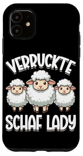 Verruckte Schaf Lady Landwirte Bauer Schafe Schafbesitzer Hülle für iPhone 11 von Schaffan Schafkunst Schaftierbesitzer Schaftier