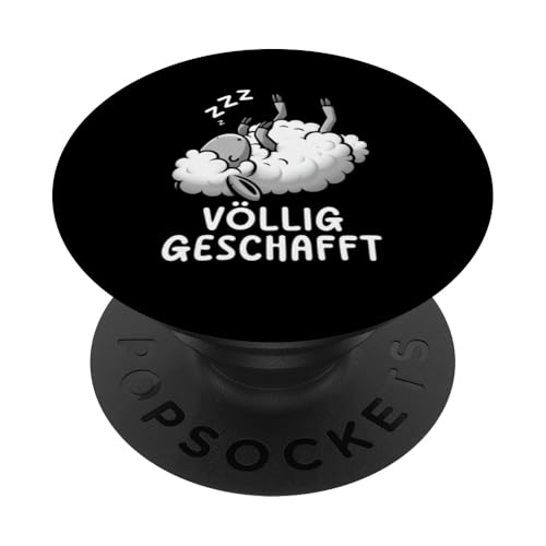 Völlig Geschafft Schaftierliebhaber Landwirt Bauer Schaf PopSockets Klebender PopGrip von Schaffan Schafkunst Schaftierbesitzer Schaftier