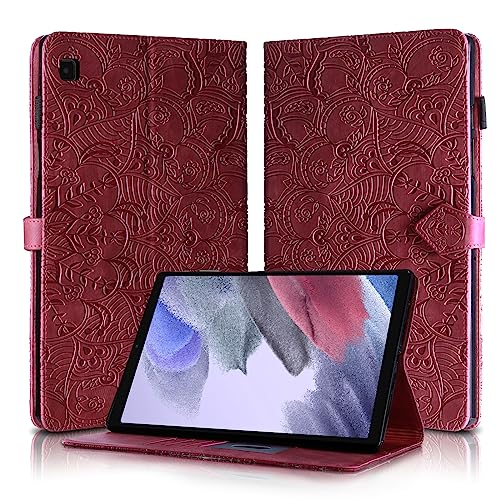 Schaflie Samsung Tab A7 Lite 2021 Hülle Mandala geprägte PU Leder Hülle Galaxy Tab A7 Lite Magnetische Tablet Hülle für Samsung Galaxy Tab A7 Lite 8,4 Zoll SM-T220 / SM-T225 - Rot von Schaflie