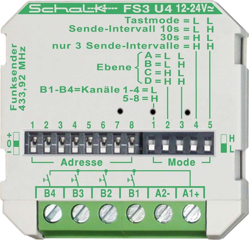 Schalk Funk-Sender FS3 U4 (12-24V UC) FS3U4V von Schalk