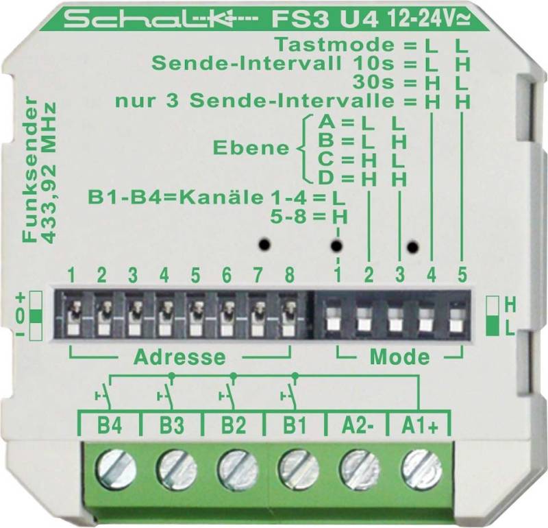 Schalk Funk-Sender FS3 U4 (12-24V UC) FS3U4V von Schalk