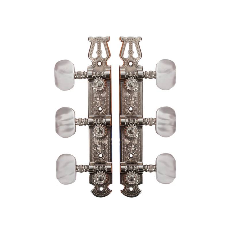 Schaller Lyra Nickel Acrylic Stimmmechaniken f. Konzertgitarre, vernickelt von Schaller