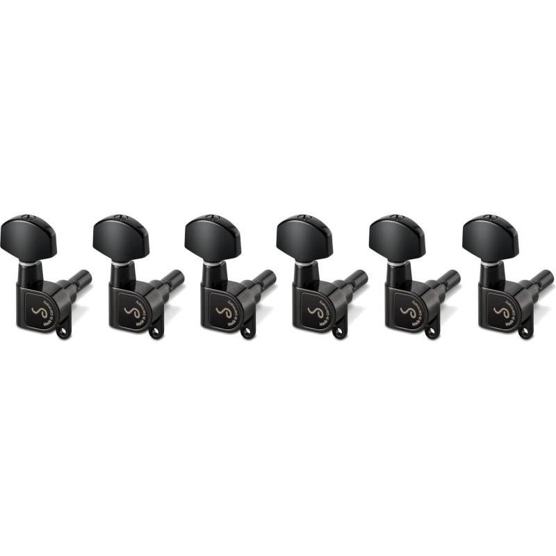 Schaller M6 135 Locking Left Handed 6-In-Line Black Guitar Machine Heads von Schaller