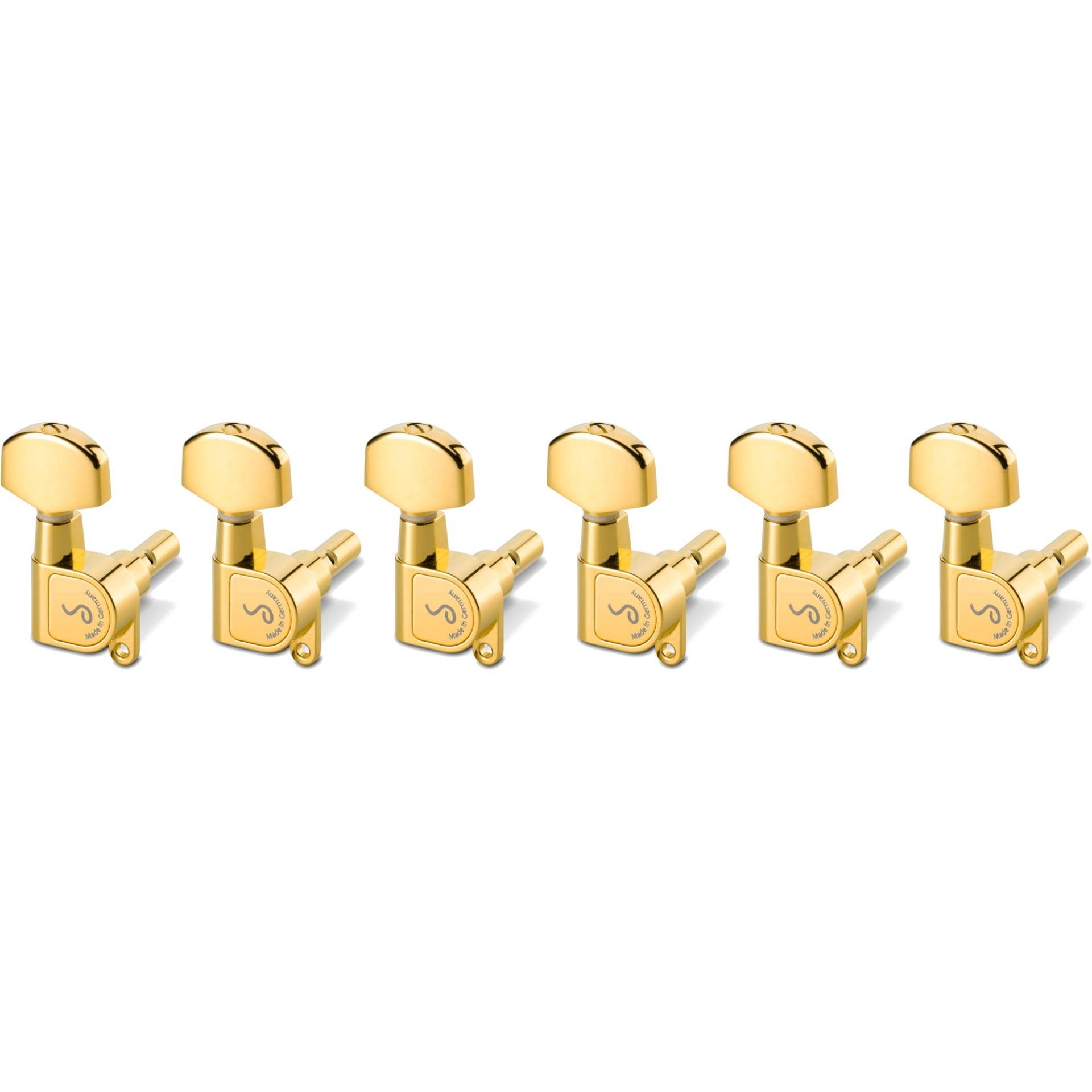 Schaller M6 135 Locking Left Handed 6-In-Line Gold Guitar Machine Heads Schaller M6 135 Locking Left Handed 6-In-Line Gold Guitar Machine Heads von Schaller