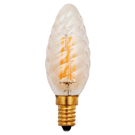 36647  - LED-Kerze gedreht Filament E14 230VAC2200K gold 36647 von Scharnberger+Has.