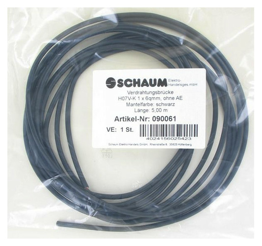 Schaum 90061 Verdrahtungsbrücke 6qmm schwarz 5m von Schaum
