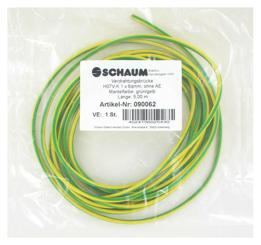 Schaum 90062 Verdrahtungsbrücke 6qmm grü/gel 5m von Schaum