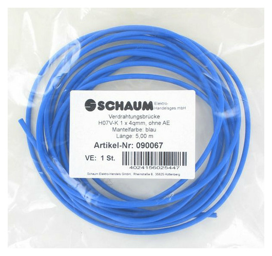 Schaum 90067 Verdrahtungsbrücke 4qmm blau 5m von Schaum