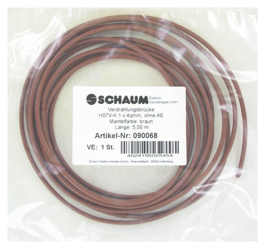 Schaum 90068 Verdrahtungsbrücke 4qmm braun 5m von Schaum