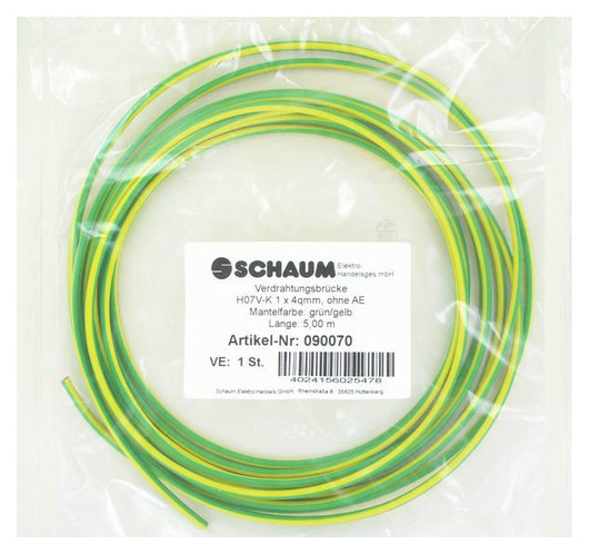 Schaum 90070 Verdrahtungsbrücke 4qmm grü/gel 5m von Schaum