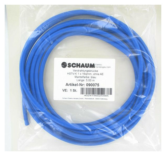 Schaum 90075 Verdrahtungsbrücke 16qmm blau 5m von Schaum