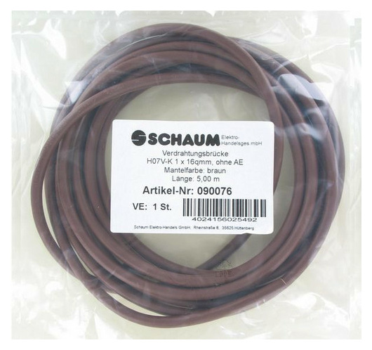 Schaum 90076 Verdrahtungsbrücke 16qmm braun 5m von Schaum