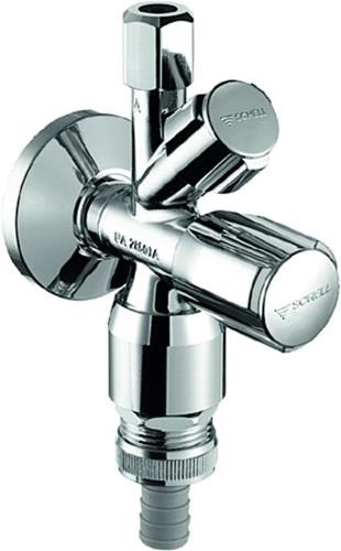 Schell Kombinations-Eckventil COMFORT chrom, mit Rohrbelüfter 1/2Zoll 035490699 von Schell-Connect