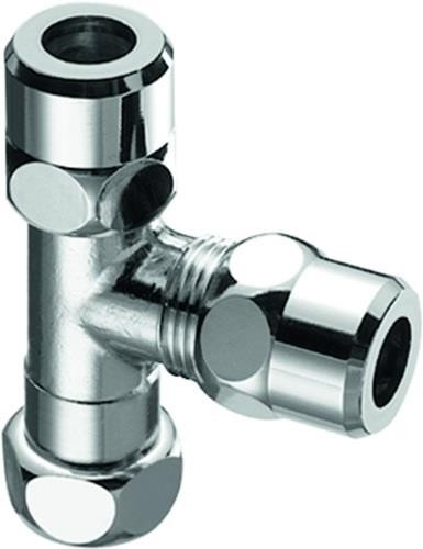 Schell T-Stück m beweglicher Überwurfmutter 3/8Zoll chrom Schell-Connect von Schell-Connect