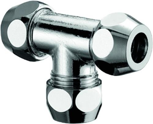 Schell T-Verschraubung chrom 3/8Zollx10mm Schell-Connect 064550699 von Schell-Connect