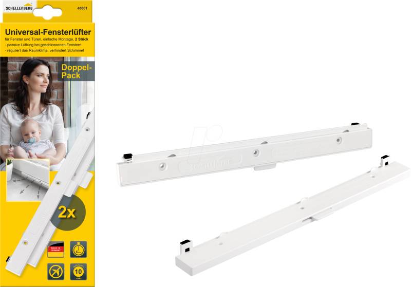 AS 46601 - Universal-Fensterlüfter, weiß, 2er-Pack von Schellenberg