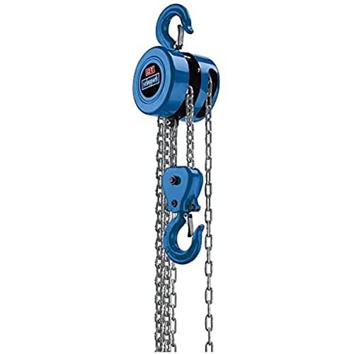 Scheppach Kettenzug CB02 Flaschenzug Seilzug (Tragkraft 2000 Kg, Hubhöhe 3000 mm, Lasthaken mit Sicherheitsbügel, lange Bedienkette) - Hebezug ideal für die Baustelle, Garage oder Werkstatt von Scheppach