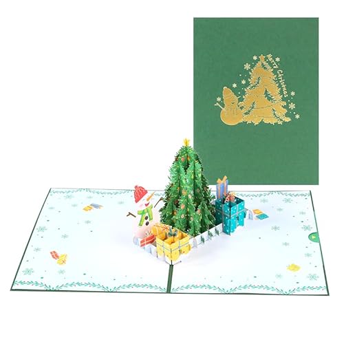 Schevem 3D Pop Up Weihnachtskarte X-Mas-Weihnachtsbaum- Geschenkkarte Grußkarte Tanenbaum grün von Schevem