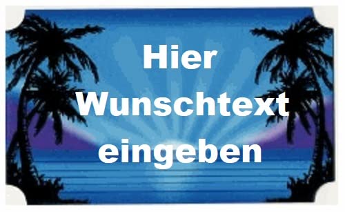 Türschild mit Namen oder Text selbst gestalten und personalisieren ✓ Kinderschild Familienschild Namensschild konfigurieren ✓ 15,0cm x 8,5cm ✓ hochwertiges Aluminium ✓ mit Gravur Sonnenuntergang von Schilderfeuerwehr