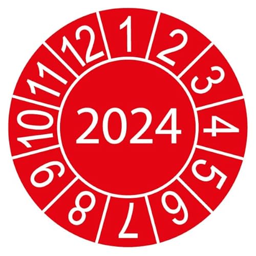 Prüfplakette/Sicherheitsplakette 30 mm Durchmesser Jahresplakette Jahr 23-28 (200 Stück, 2024) von Schilderkröten