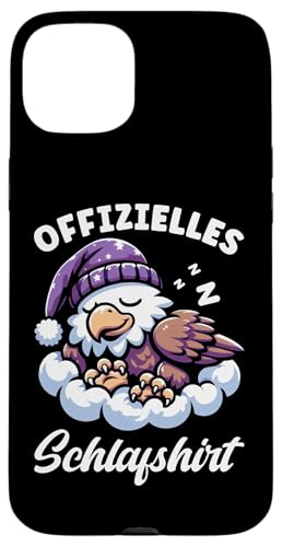 Offizielles Schlafshirt Adler Nickerchen Schlafanzug Hülle für iPhone 15 Plus von Schlafende Tiere Napper Spätaufsteher Nachtwäsche